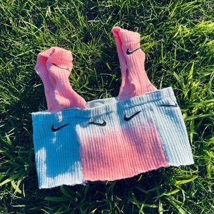 Handmade Nike Tie Dye Crop Top | reworked |nike top | trending | crop top tee